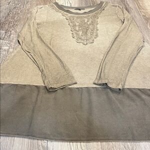 Tempo Paris Gray Long Sleeve Top Size X-Large